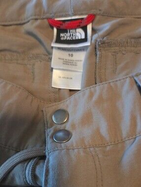 The North Face Women's Khaki Cargo Pants with Snap Closure